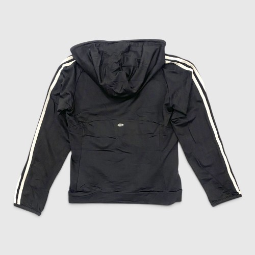 Adidas Essentials 3-Stripes Full-Zip Hoodie Black & Off-White / Pre Owned